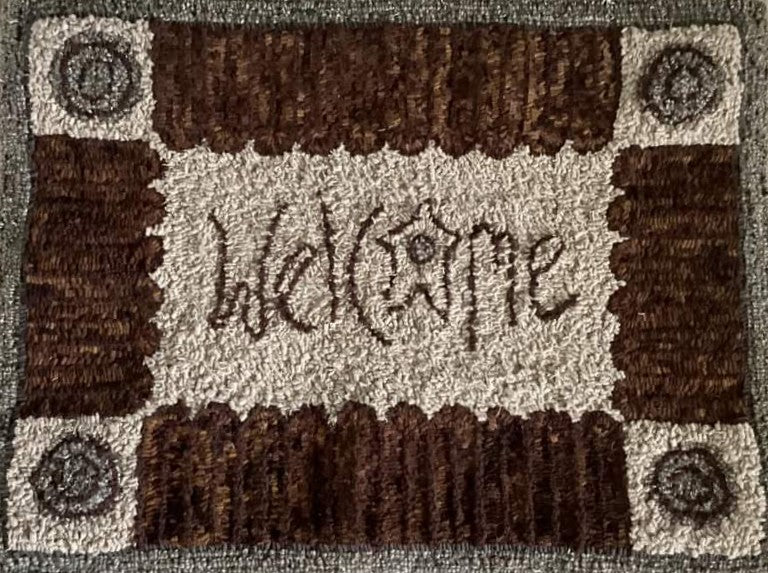 WELCOME Pattern on Monks Cloth