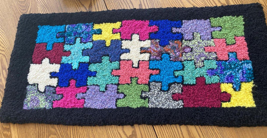 PUZZLE PIECES (Large) Pattern on Monks Cloth