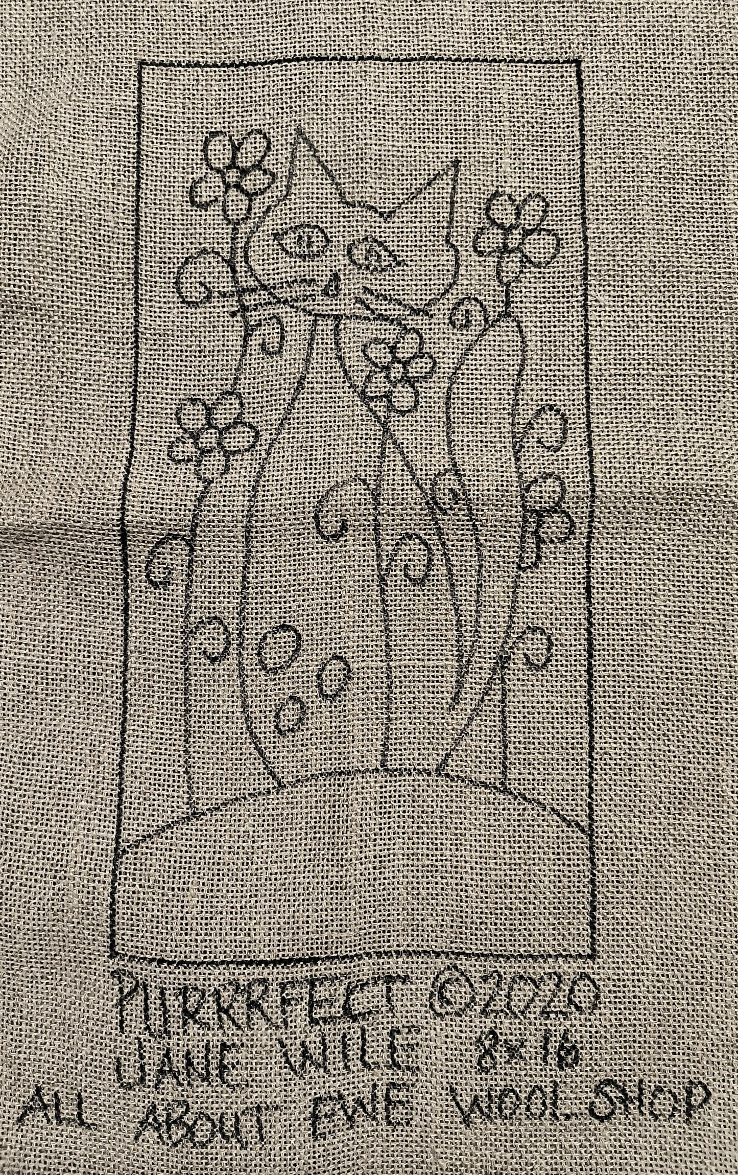 HARVEST KITTY (Small) Pattern on Monks Cloth