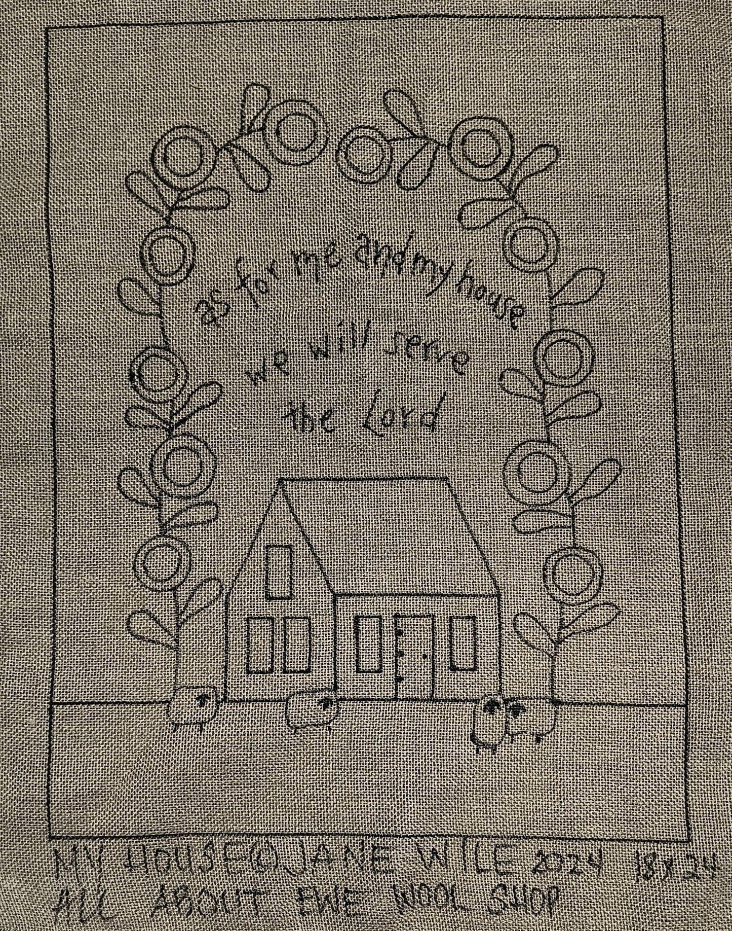 MY HOUSE Pattern on Monks Cloth