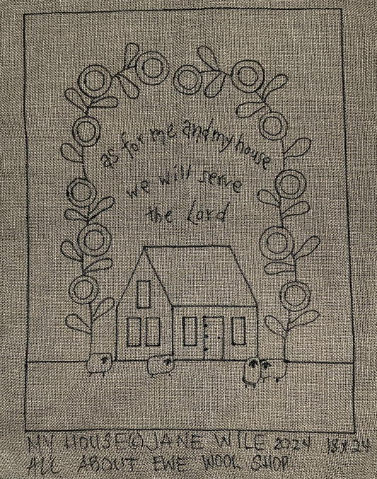 MY HOUSE Pattern on Monks Cloth