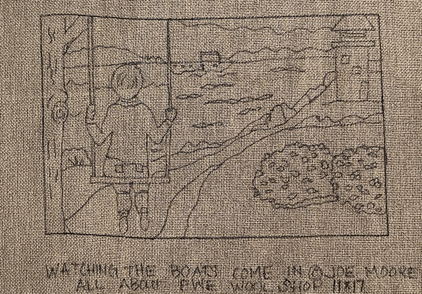 a piece of cloth with a drawing on it