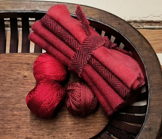TURKEY RED BUNDLE Hand Dyed Wool - All About Ewe Wool Shop