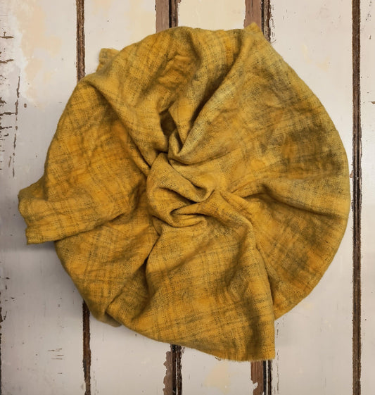 MUSTARD (Mottled) Hand Dyed Plaid Wool (Light) - All About Ewe Wool Shop