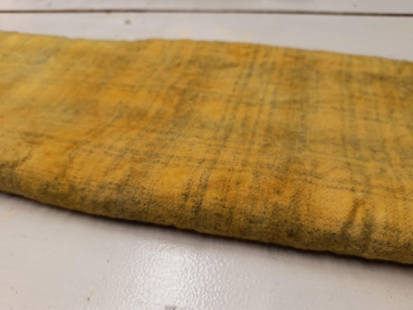 MUSTARD (Mottled) Hand Dyed Plaid Wool (Light) - All About Ewe Wool Shop