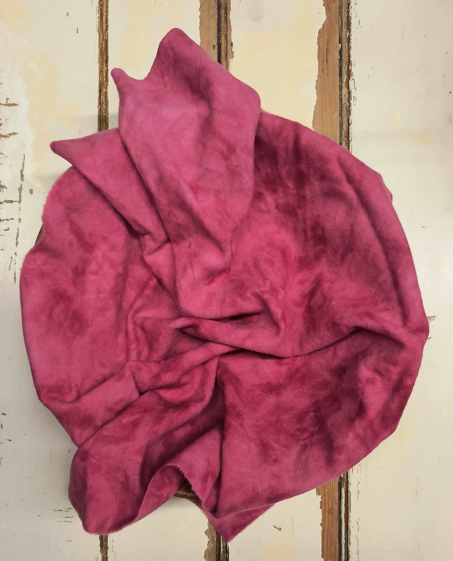 DEEP PINK (Mottled) Hand Dyed Wool