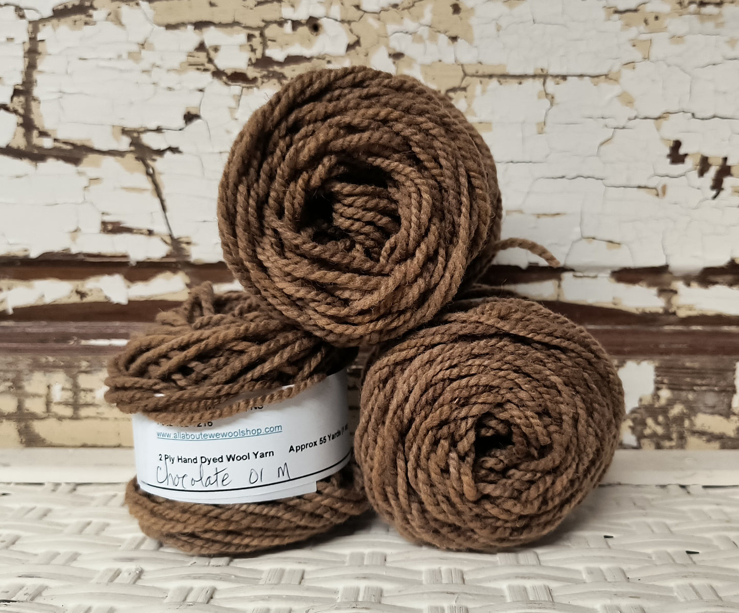 Chocolate 01 M Hand Dyed Wool Yarn Cake