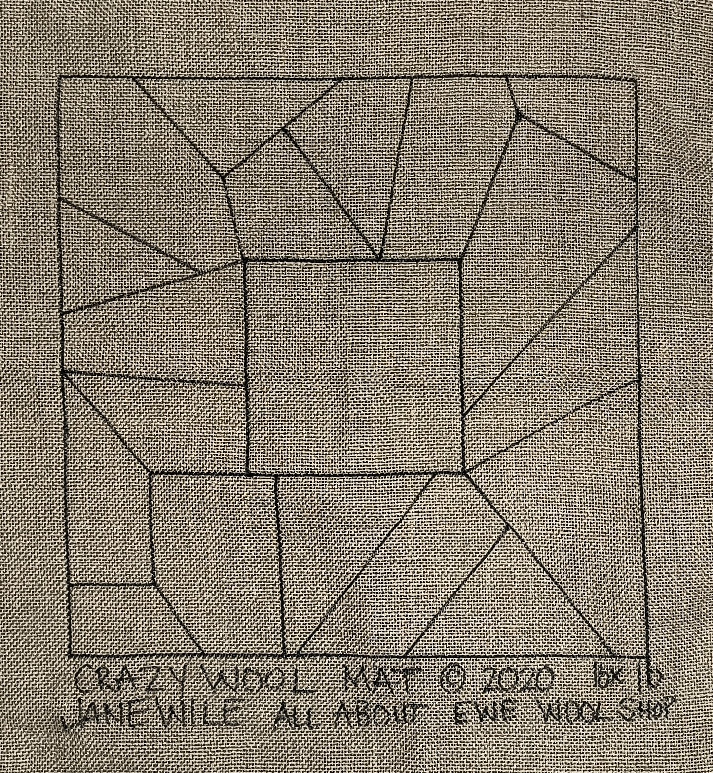 CRAZY WOOL MAT Pattern on Linen
