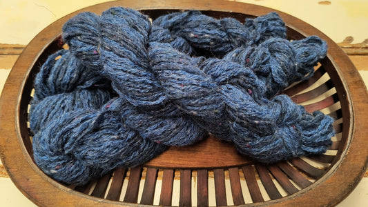 Recycled Wool Yarn - Dark Blue Variegated Tweed - All About Ewe Wool Shop