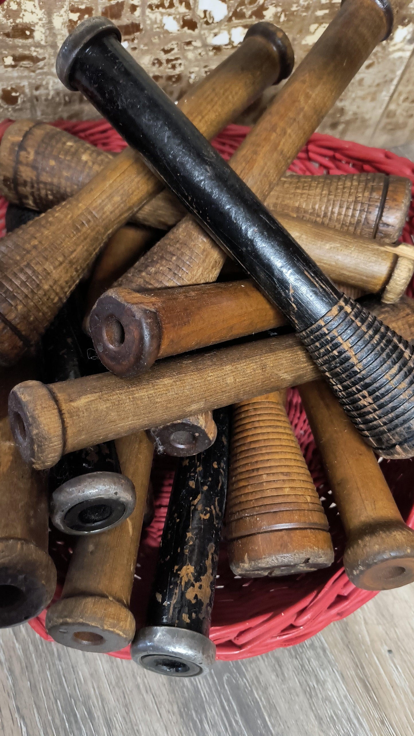 Antique Wood Spools - All About Ewe Wool Shop
