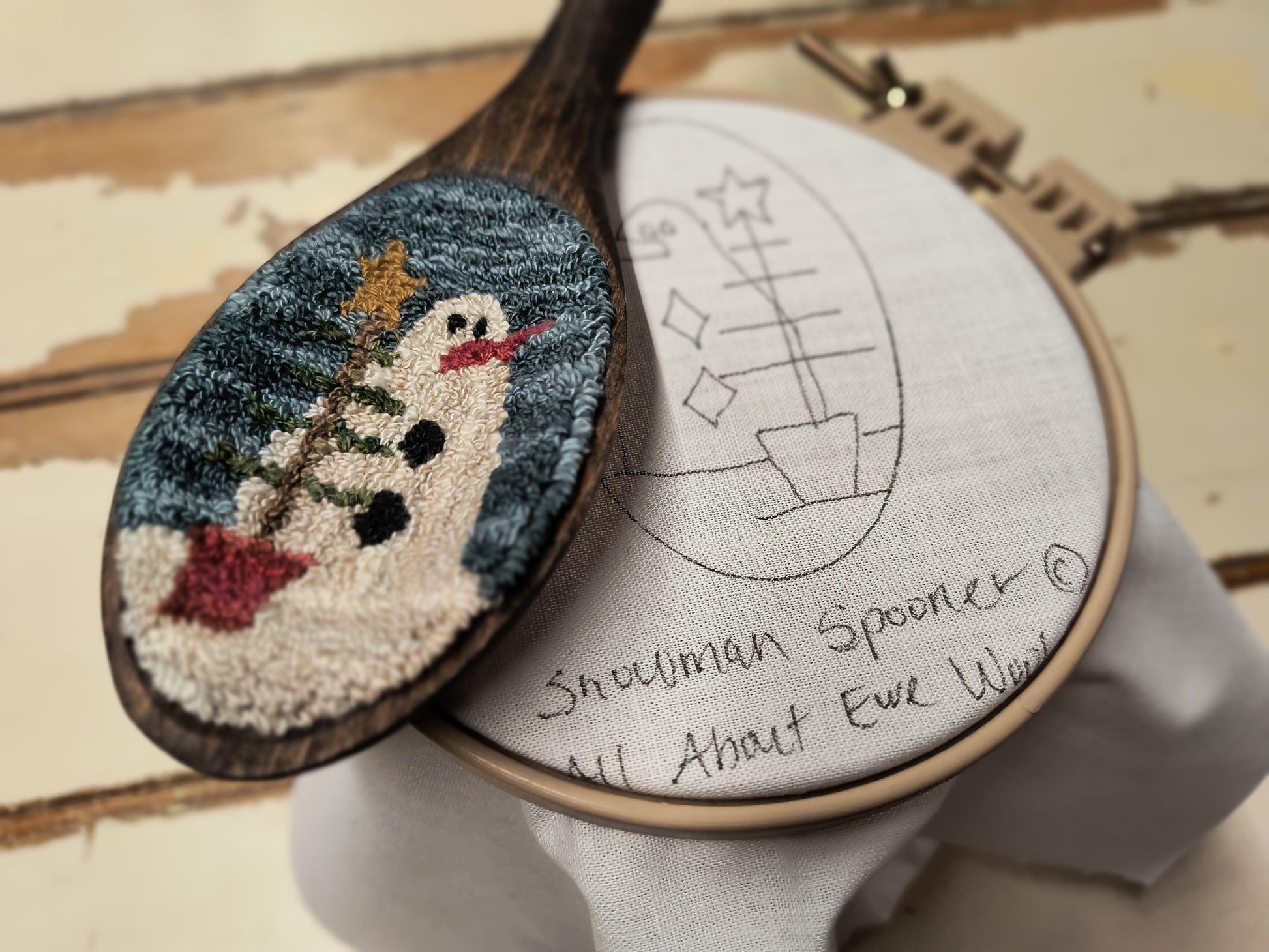 SNOWMAN SPOONER Kit - All About Ewe Wool Shop