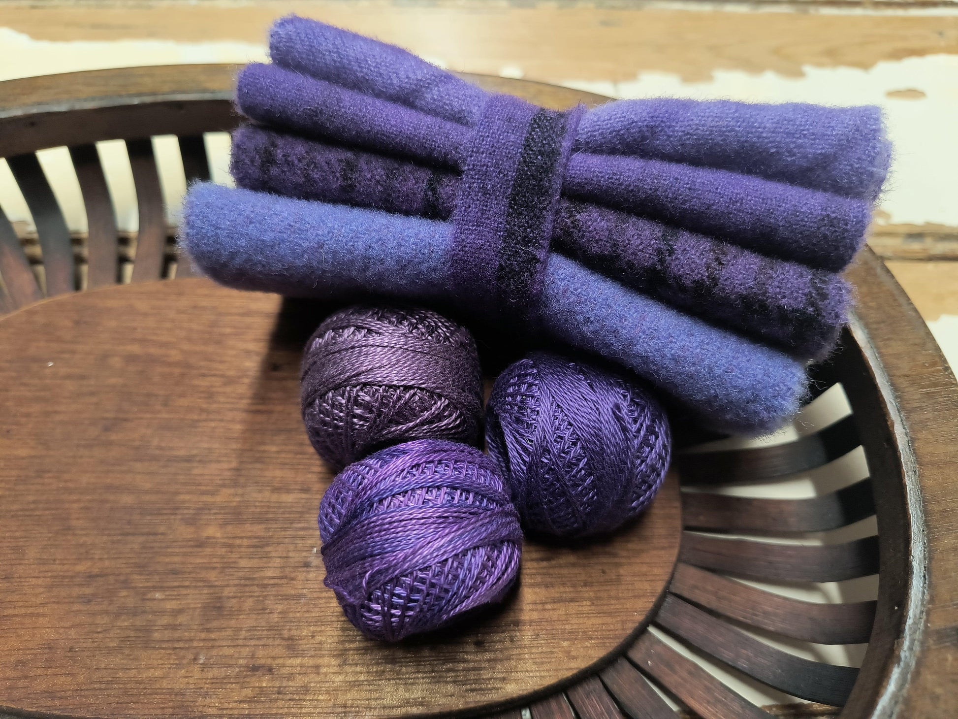 GRAPE BUNDLE Hand Dyed Wool - All About Ewe Wool Shop