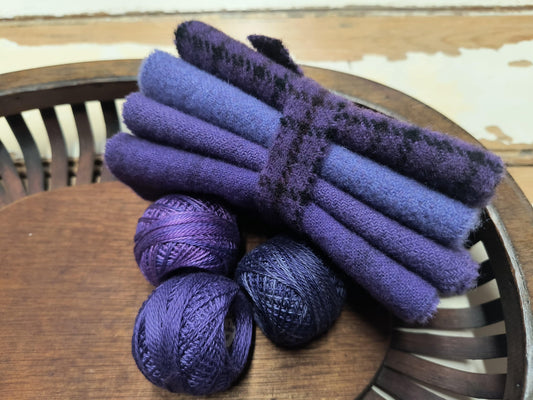 GRAPE BUNDLE Hand Dyed Wool - All About Ewe Wool Shop