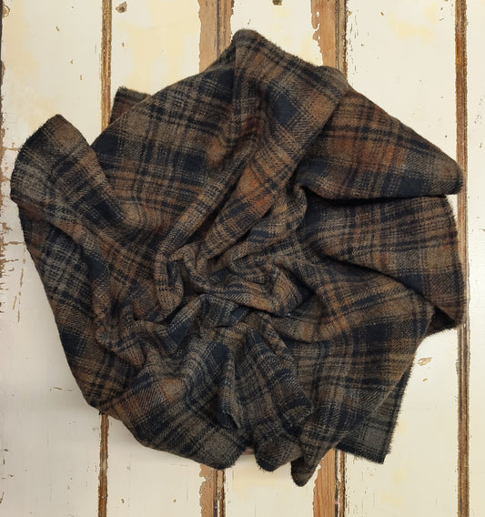 ORANGE 01 M Hand Dyed Plaid Wool (Dark)