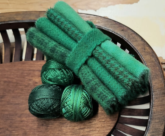 BRILLIANT GREEN BUNDLE Hand Dyed Wool