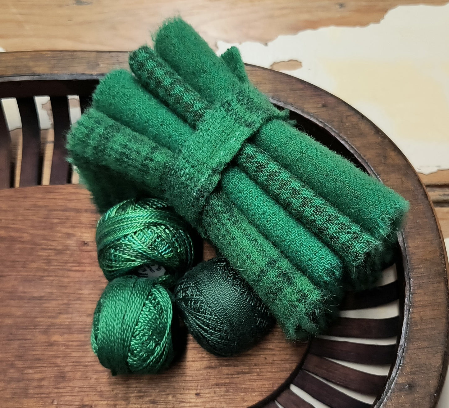 BRILLIANT GREEN BUNDLE Hand Dyed Wool