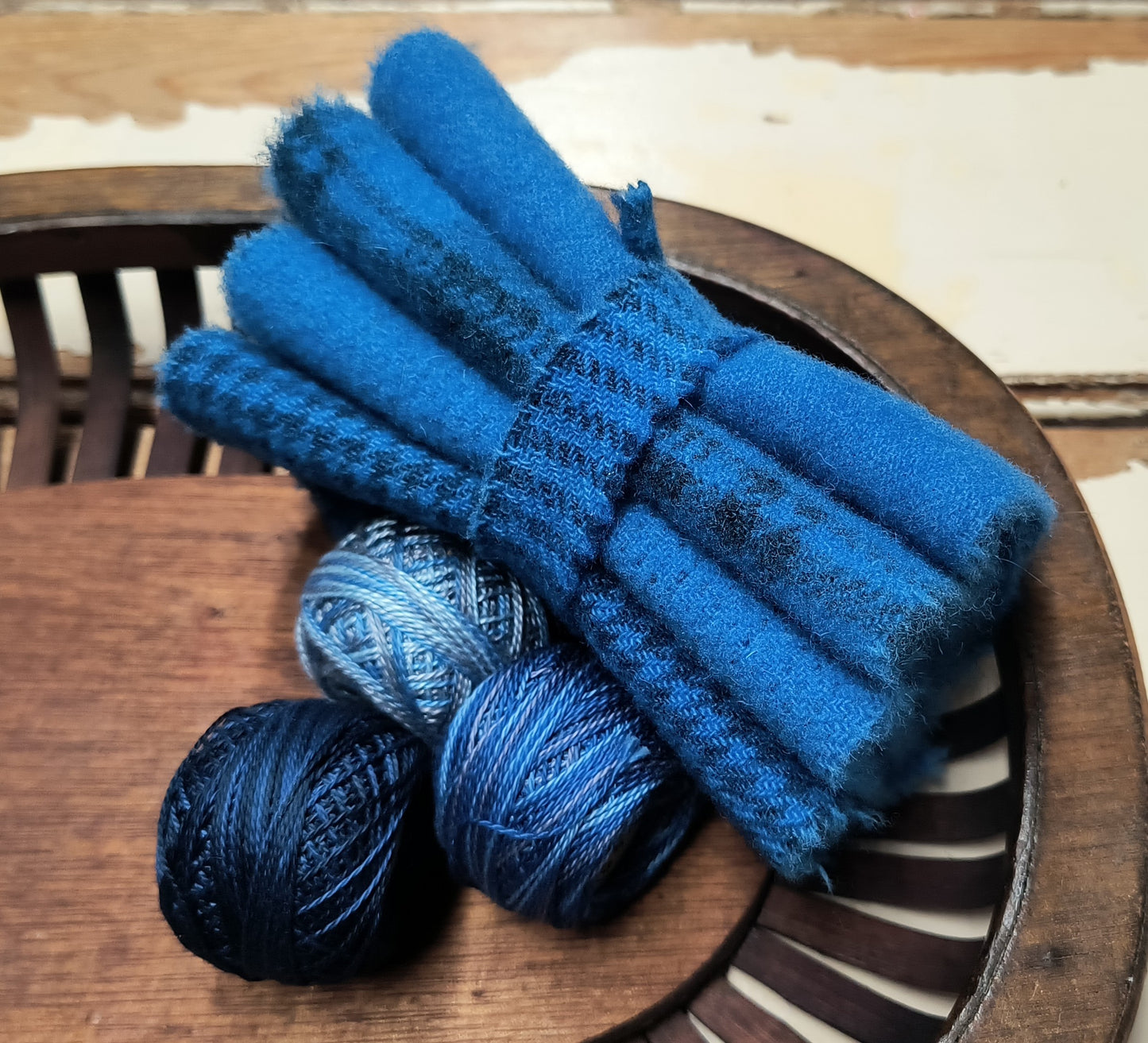 BLUE BUNDLE Hand Dyed Wool