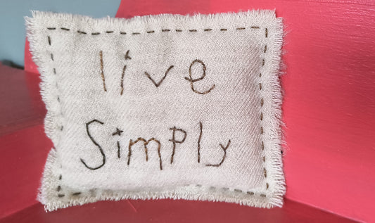 Live Simply Pillow - Completed Piece