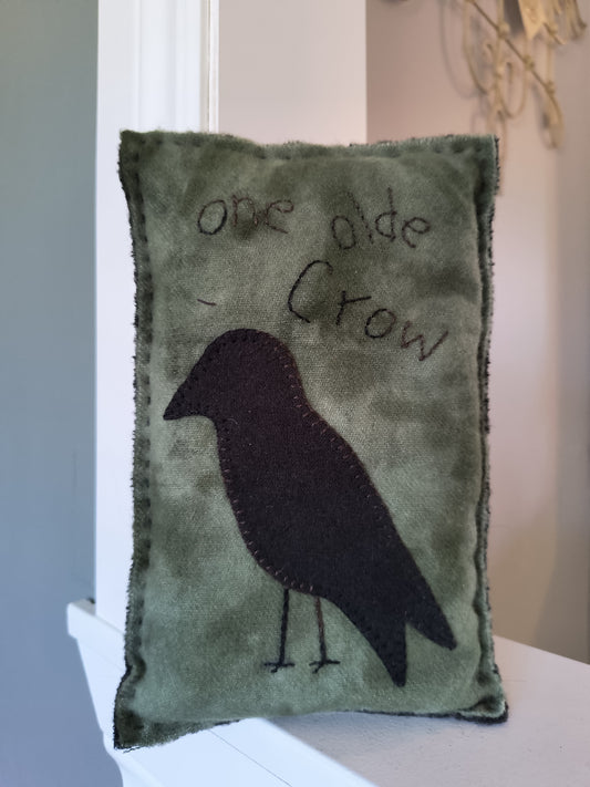 One Olde Crow Pillow - Completed Piece