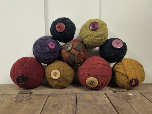 Wool Balls & Buttons Set - Completed Piece