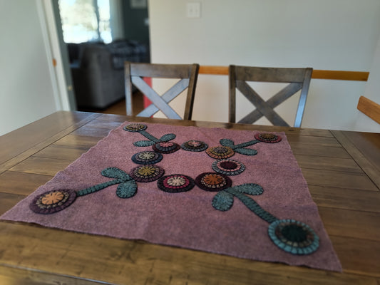 Penny Blooms Mat - Completed Piece