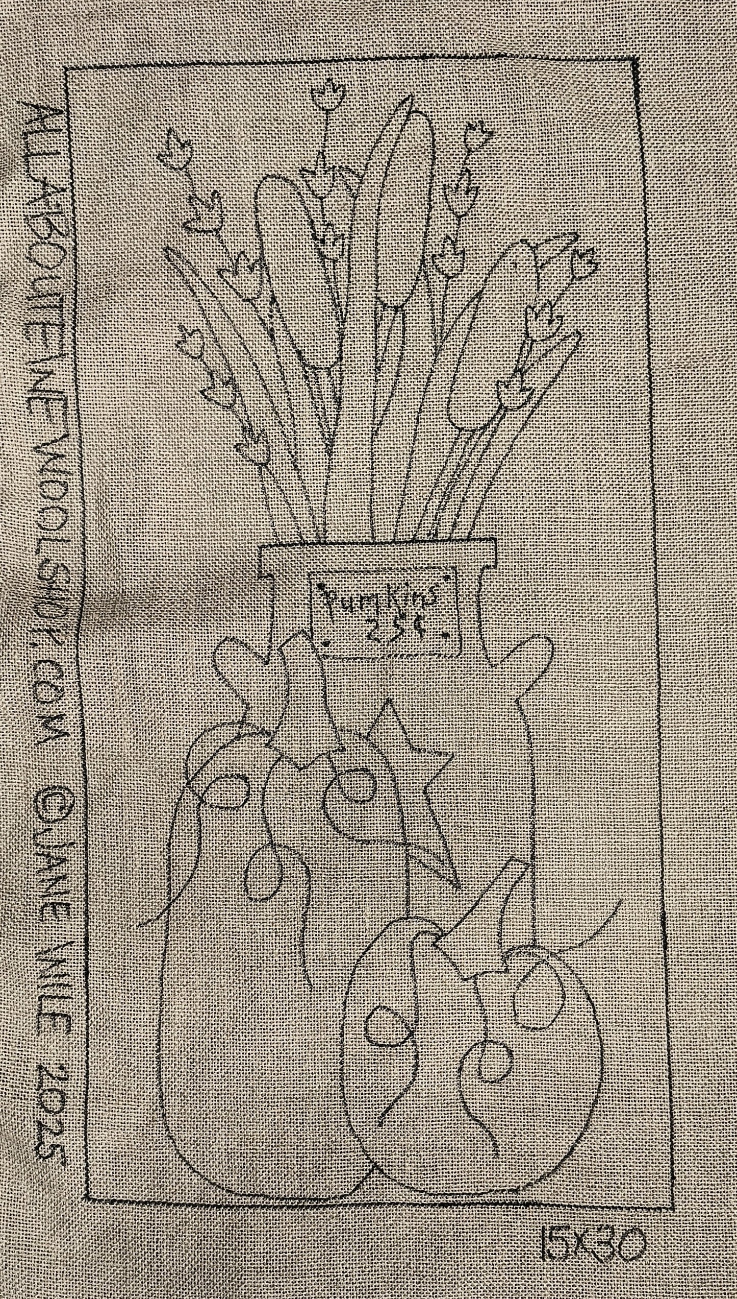 Pumkin Market Pattern on Monks Cloth