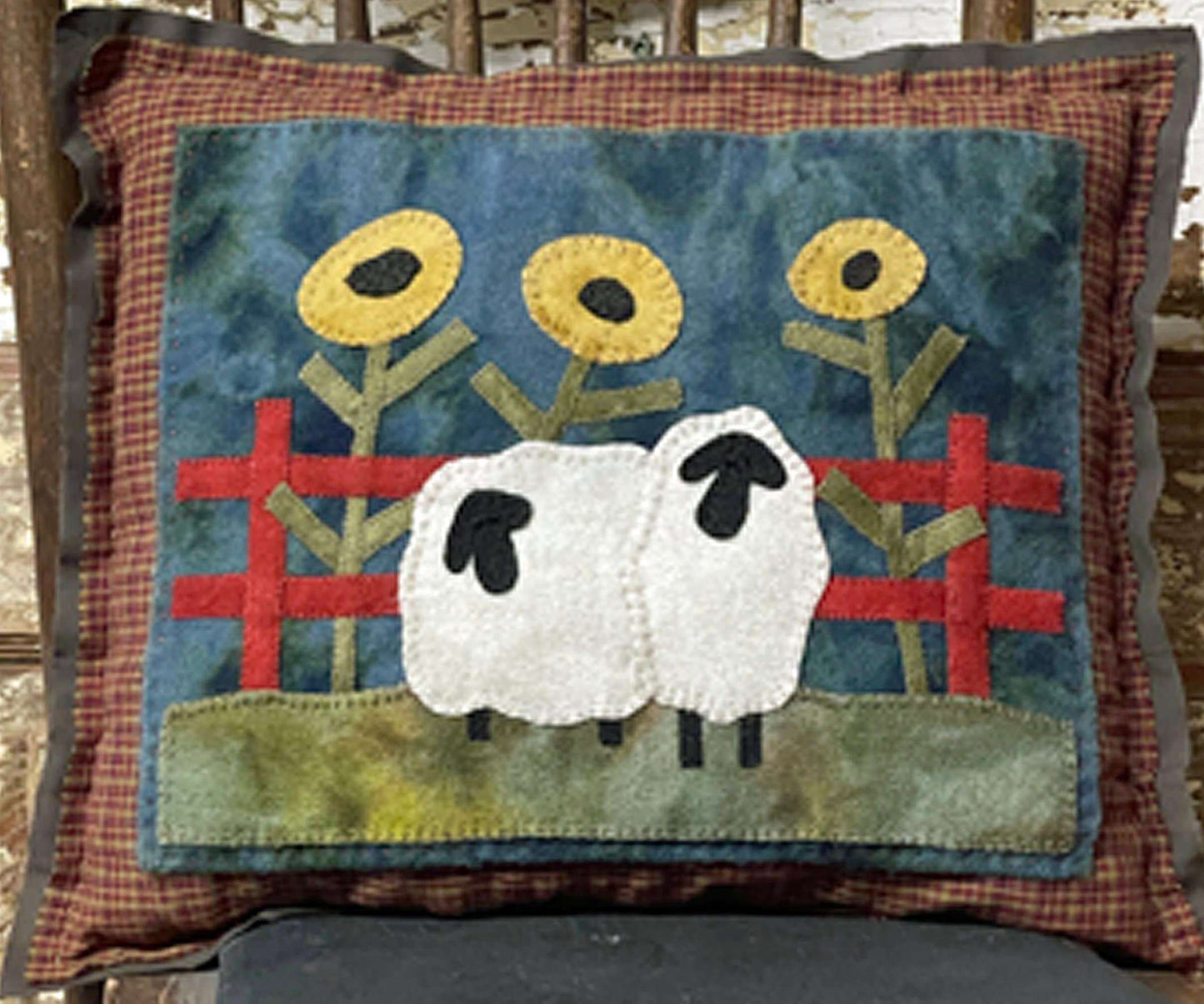 AT THE FENCE PILLOW Digital Download - All About Ewe Wool Shop