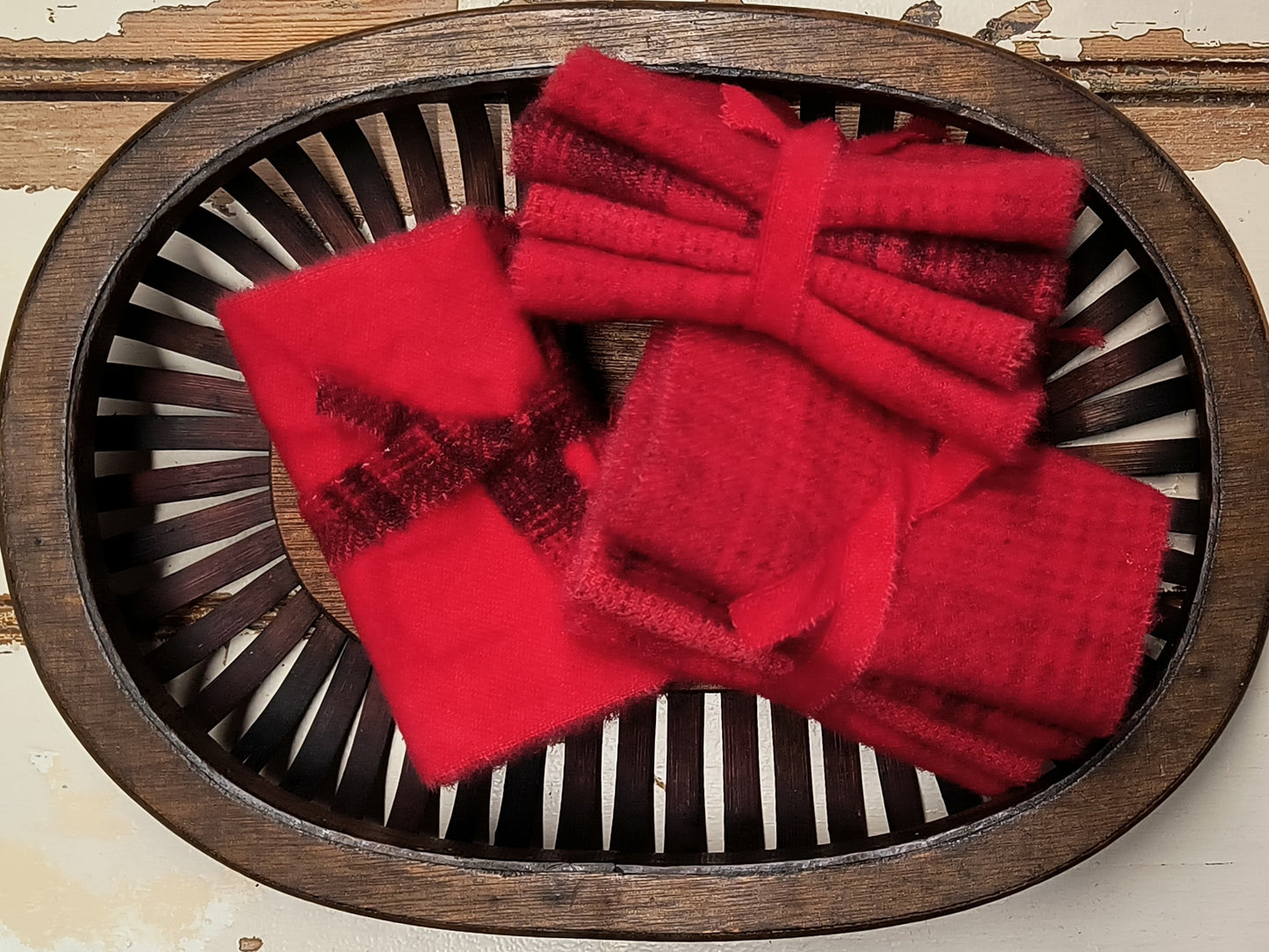 RED BUNDLE Hand Dyed Wool