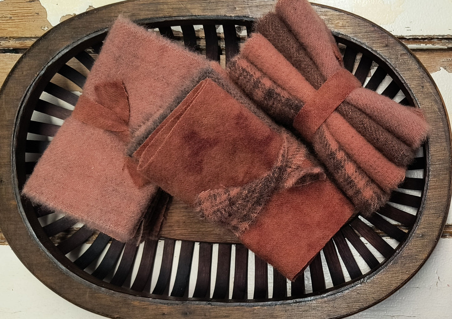 REDDISH BROWN BUNDLE Hand Dyed Wool