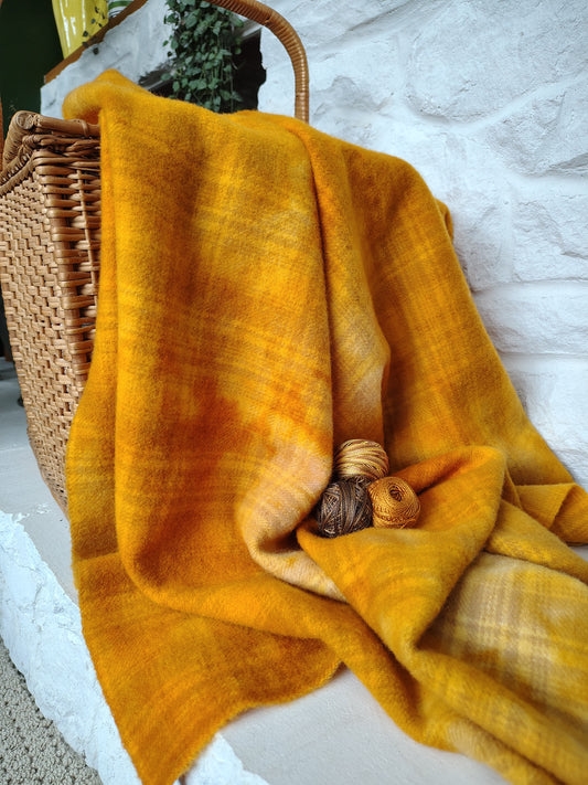 Mustard Hand Dyed Plaid Wool