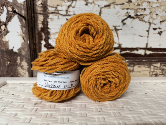 Mustard 01 M Hand Dyed Wool Yarn Cake
