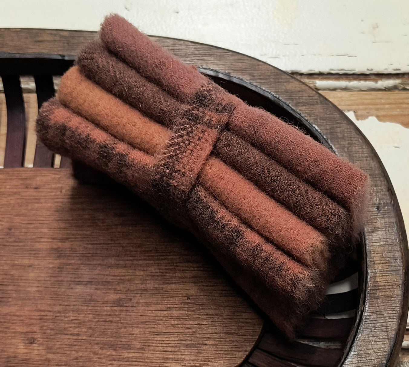 REDDISH BROWN BUNDLE Hand Dyed Wool