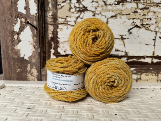 Popcorn Hand Dyed Wool Yarn Cake