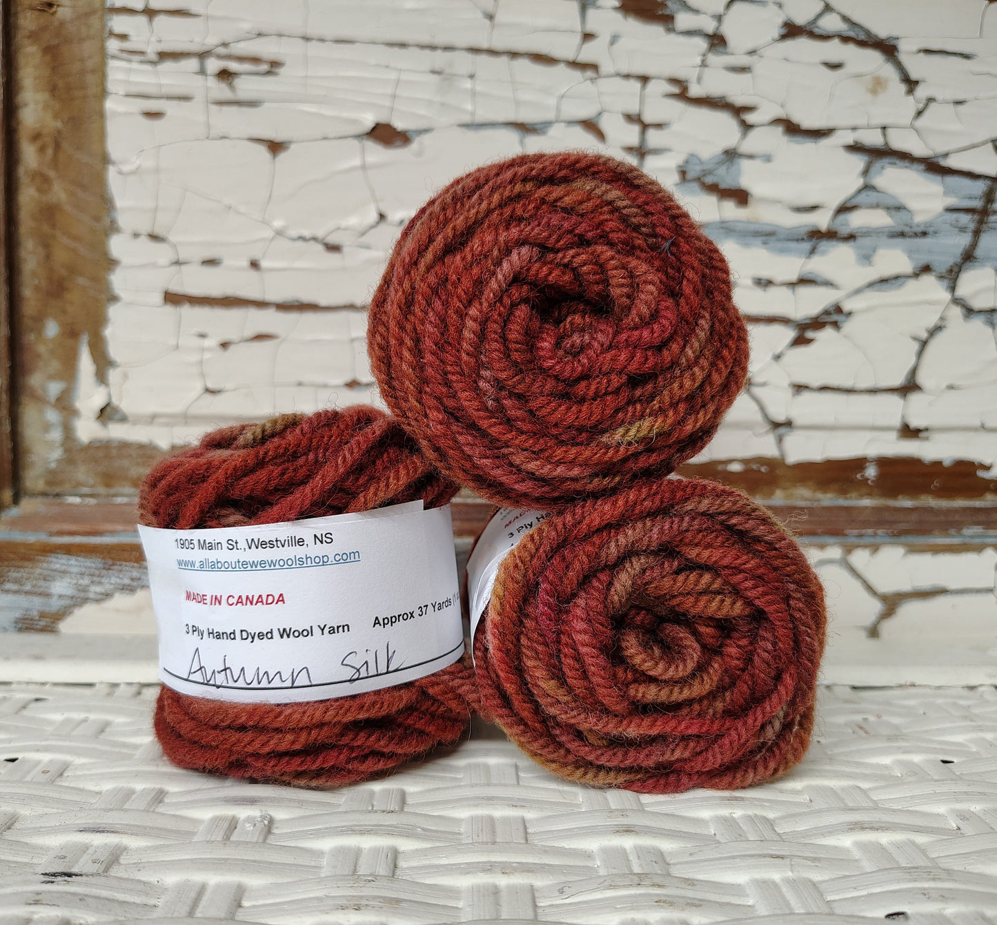 Autumn Silk Hand Dyed Wool Yarn Cake