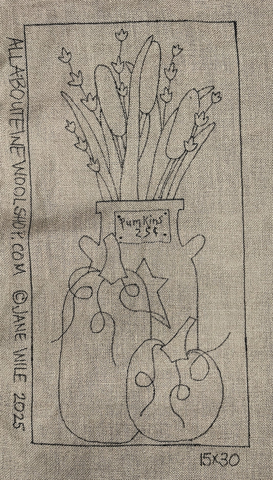 Pumkin Market Pattern on Linen