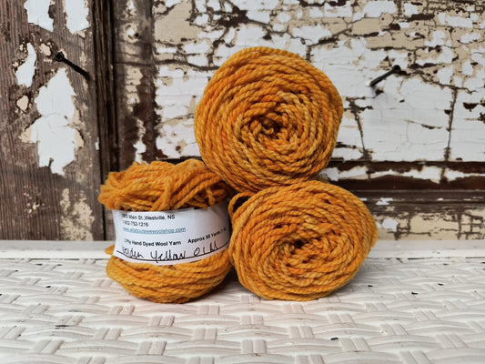 Golden Yellow 01 M Hand Dyed Wool Yarn Cake