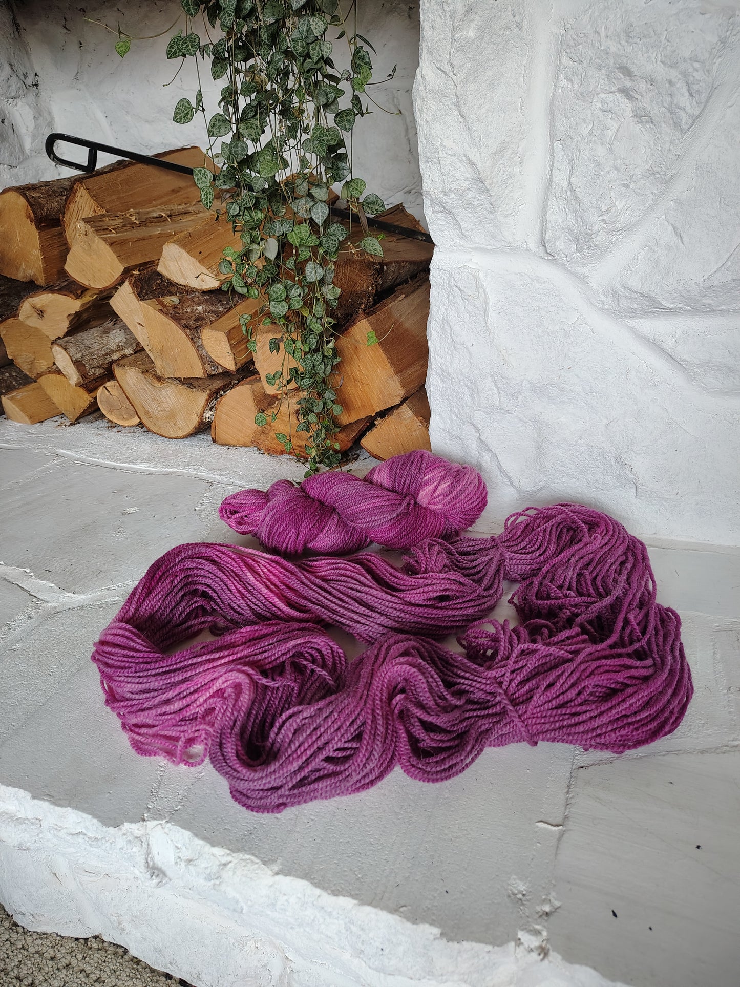 Cherry Blossom Hand Dyed Wool Yarn