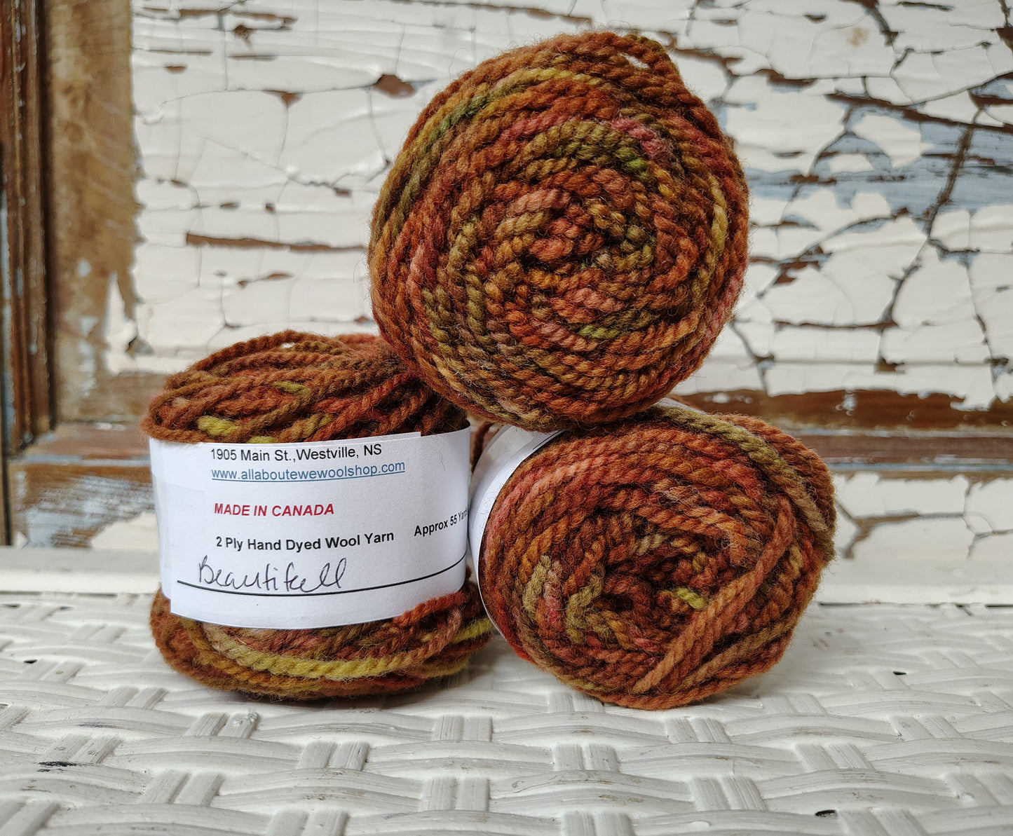 Beautifall Hand Dyed Wool Yarn Cake