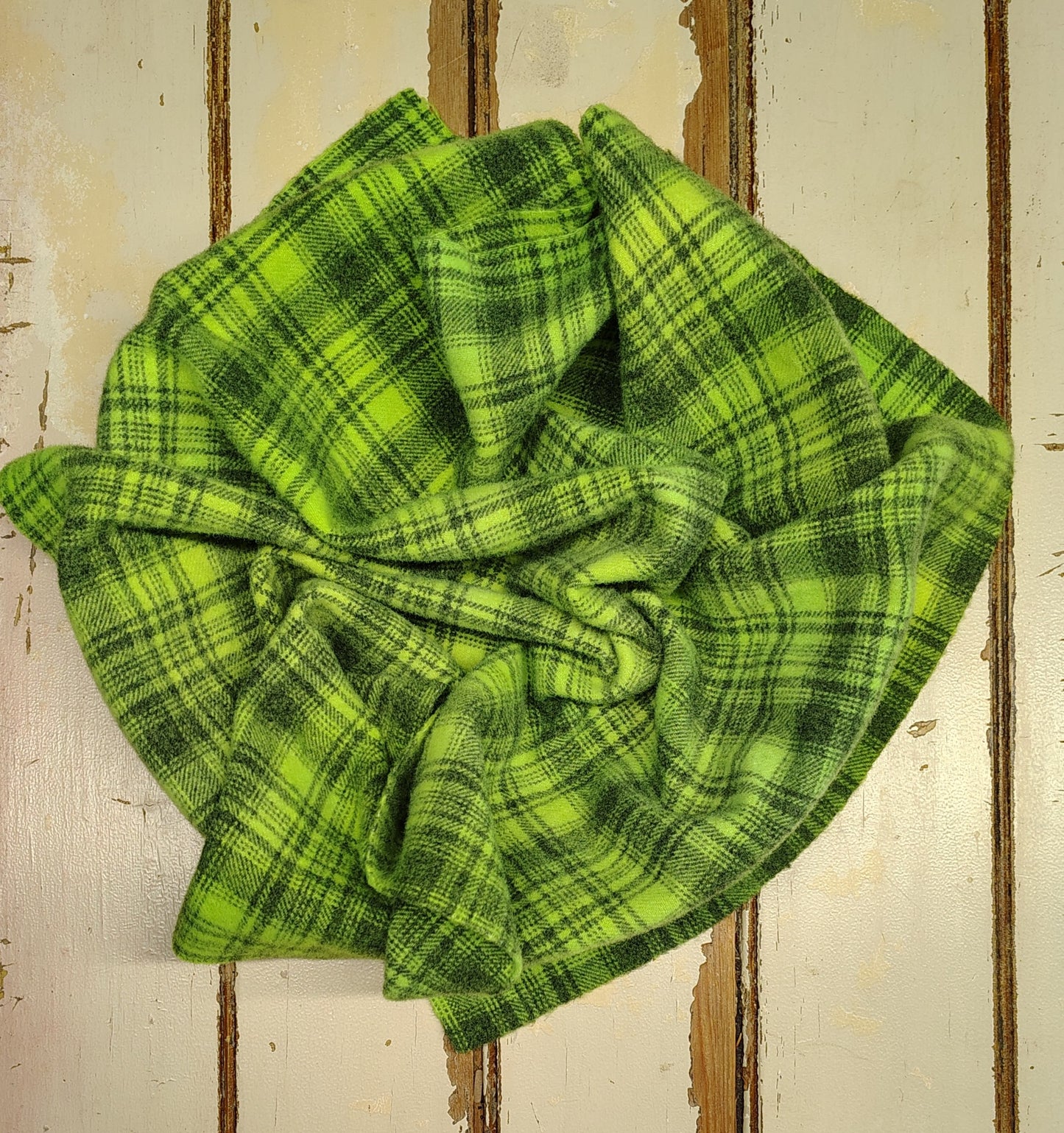 Electric Lime Hand Dyed Plaid Wool (Medium) (Wholesale)