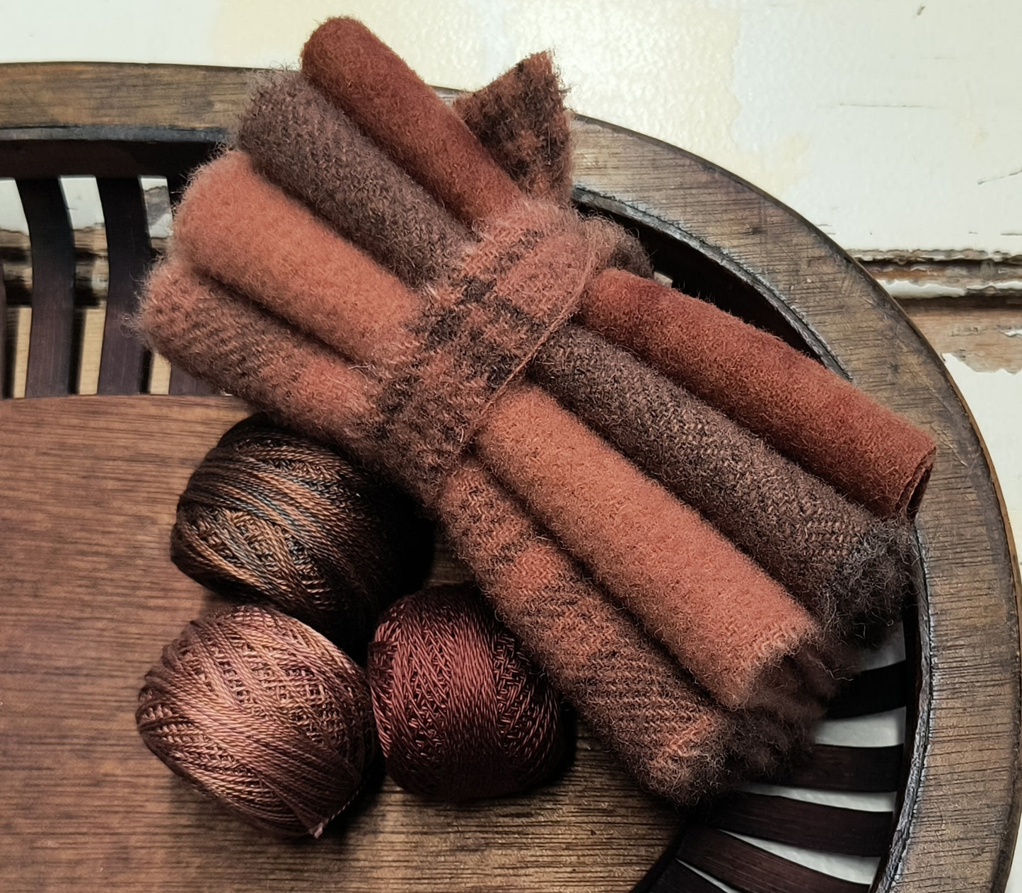 REDDISH BROWN BUNDLE Hand Dyed Wool
