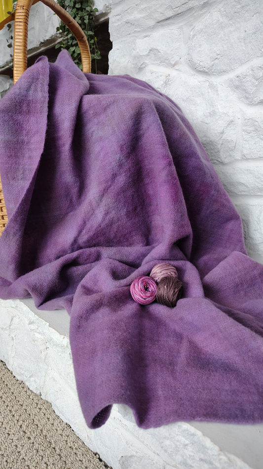 Lilac Hand Dyed Plaid Wool