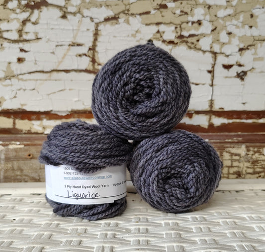 Liquorice Hand Dyed Wool Yarn Cake