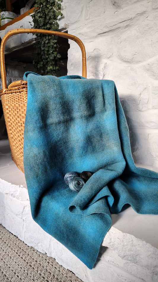 Bright Blue Hand Dyed CS Wool