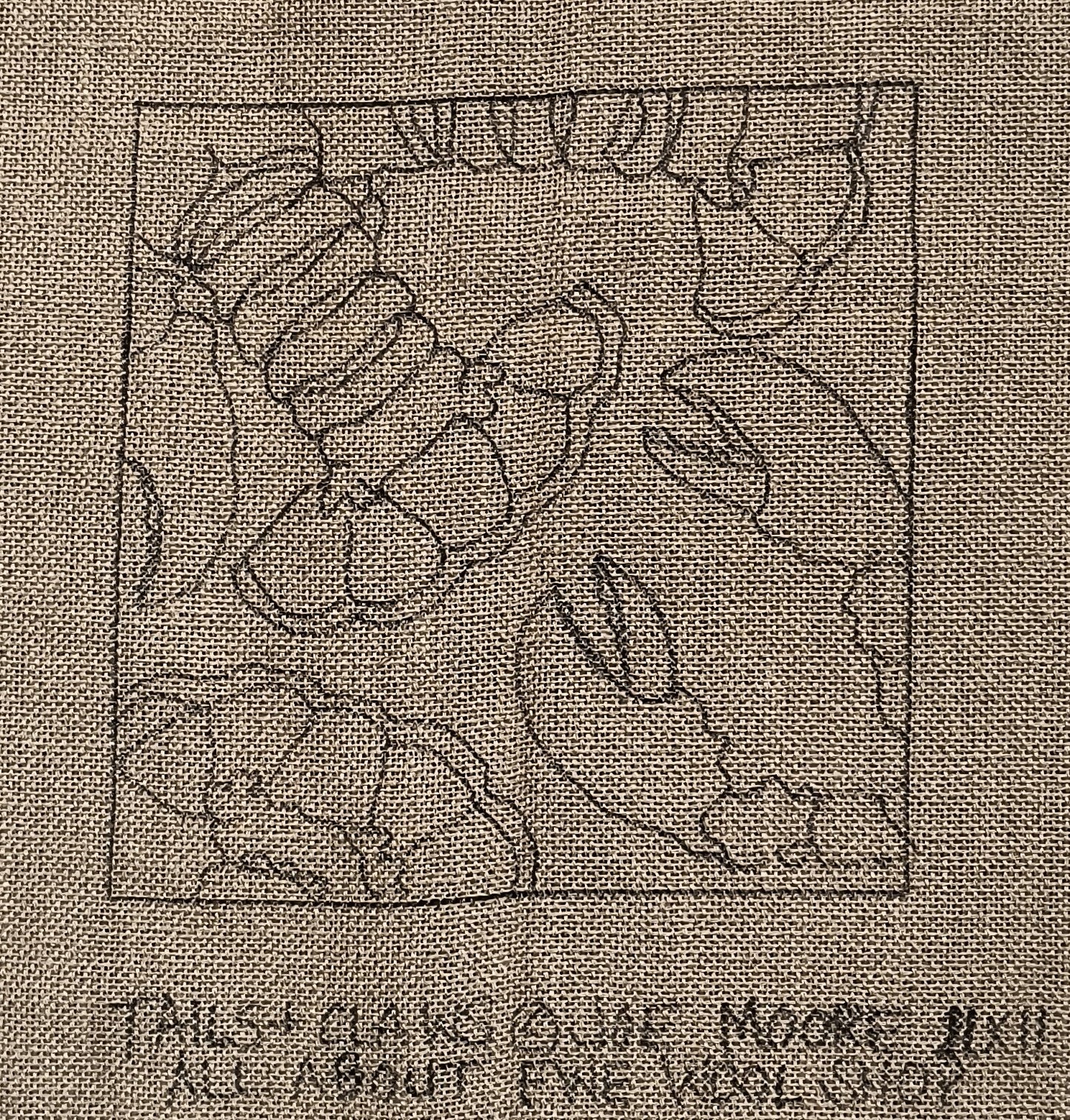 a piece of cloth with a drawing on it