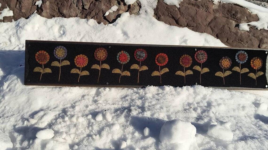 Penny Garden Board Runner Paper Pattern - All About Ewe Wool Shop