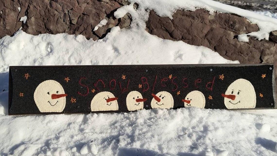 SNOW BLESSED Board Runner Digital Download - All About Ewe Wool Shop