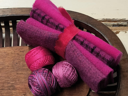 RED VIOLET BUNDLE Hand Dyed Wool - All About Ewe Wool Shop