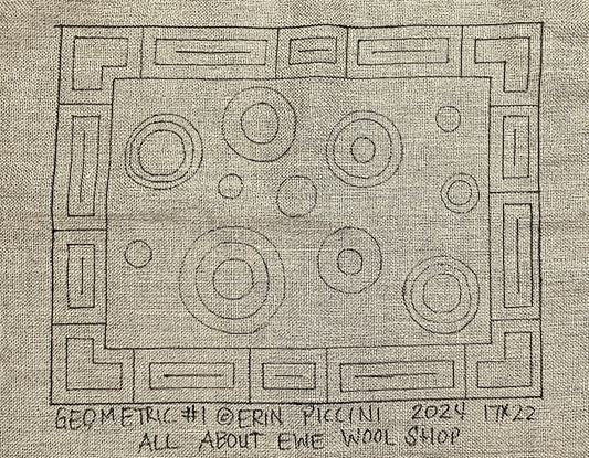 a drawing of a square with circles on it