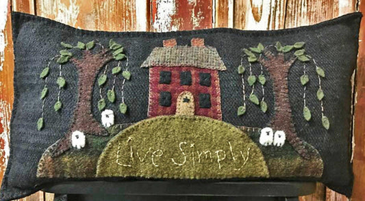 LIVE SIMPLY PILLOW Digital Download - All About Ewe Wool Shop