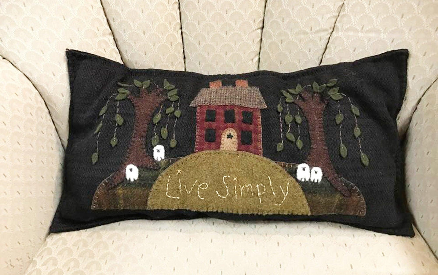 LIVE SIMPLY PILLOW Digital Download - All About Ewe Wool Shop